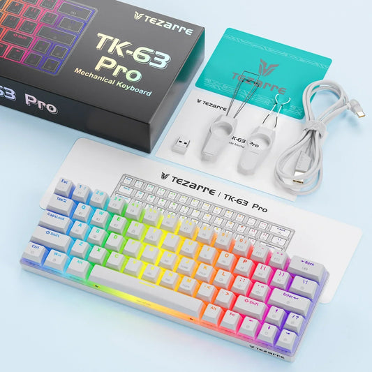 Tezarre Tk-63 Pro Rgb Wireless Mechanical Rgb Gaming Keyboard    ⭐⭐⭐⭐⭐ 5.0